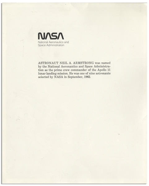 Neil Armstrong Signed 8'' x 10'' Photo -- With Steve Zarelli COA
